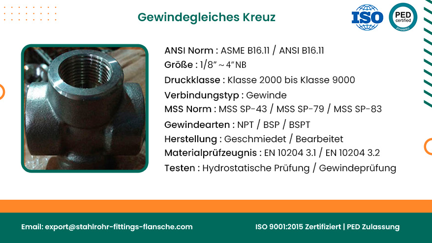 Gewindegleiches Kreuz