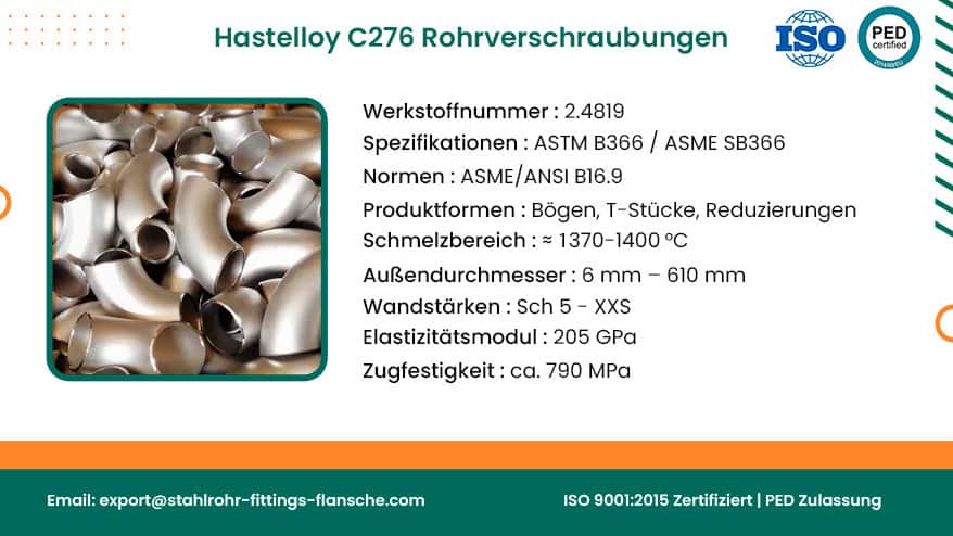 Hastelloy C276 Rohrverschraubungen